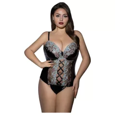 JSY 062 - must pitsiline pesukomplekt paeltega (XL-2XL)