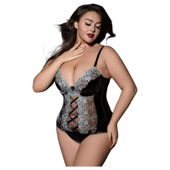 JSY 062 - must pitsiline pesukomplekt paeltega (XL-2XL)
