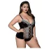 JSY 062 - must pitsiline pesukomplekt paeltega (XL-2XL)
