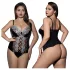 JSY 062 - must pitsiline pesukomplekt paeltega (XL-2XL)