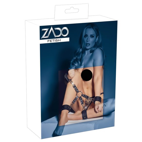 ZADO - Ristpaeltega käe- ja jalakammitsate komplekt (must)