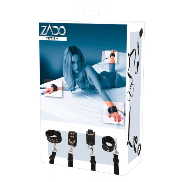 ZADO - voodi kinnituste komplekt - nahk - must