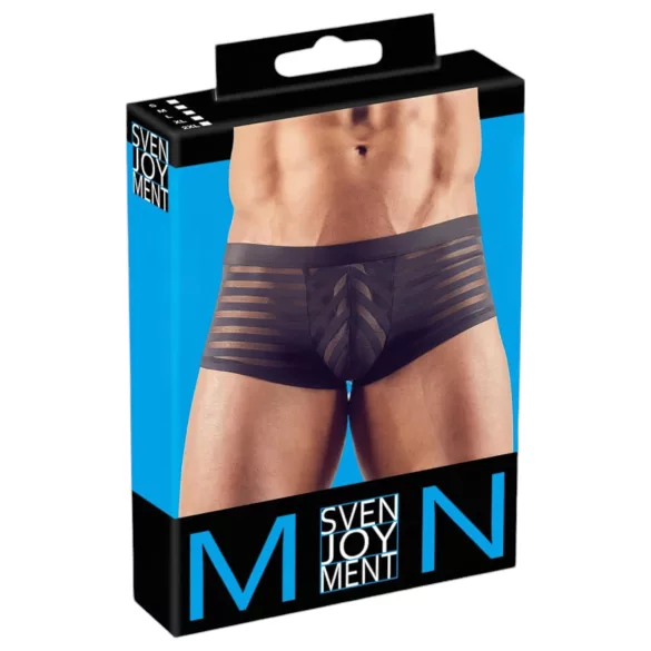 Svenjoyment - Läbipaistev triibuline bokser (must) - XL
