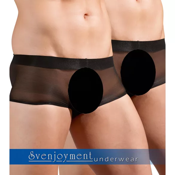 Svenjoyment - 2-osaline must läbipaistev bokserite komplekt (S-L)