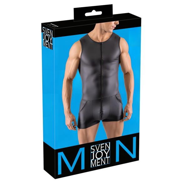 Svenjoyment - varrukesteta lühike meeste overall (must) - XL