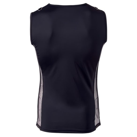 Svenjoyment - meeste pitsiline pluus nöörimisega - must