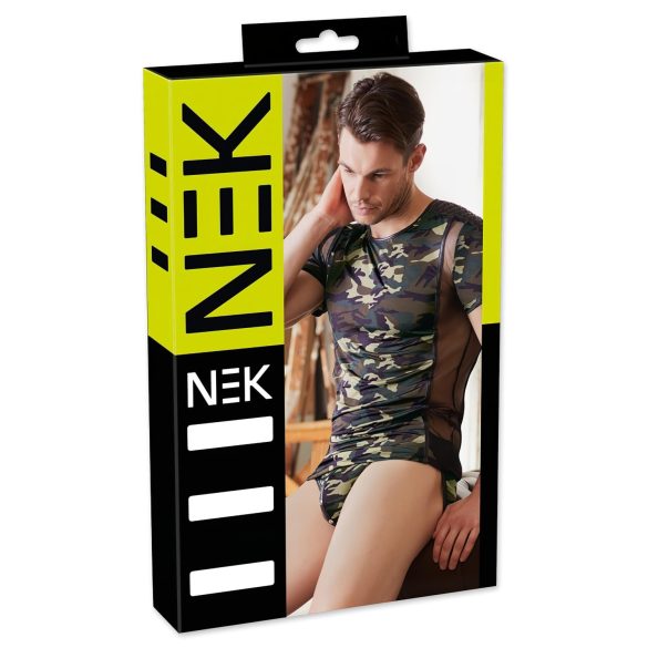 / NEK - maastikumustriga meeste T-särk (roheline-pruun) - 2XL