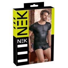   NEK - matt efektiga lühikeste varrukatega meeste pluus (must) - M