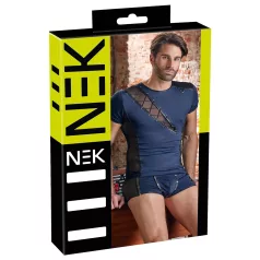   NEK - meeste särk - paelustega, võrkvormiline detail - must/sinine
