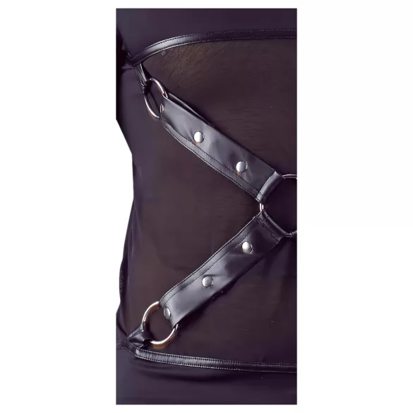 NEK - rihmadega pikkade varrukatega meeste särk (must) - XL