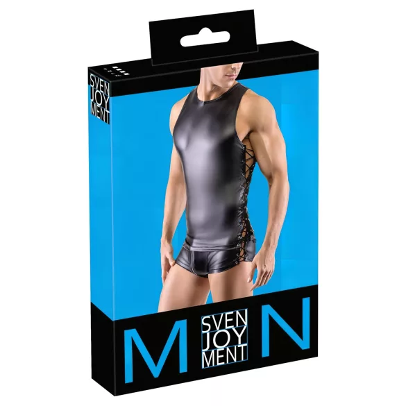 Svenjoyment - külgedelt paelaga matt meeste pluus (must) - M