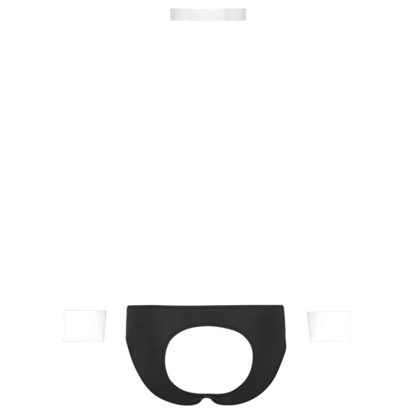 Svenjoyment - meeste kelneri stringid komplekt - must-valge - L