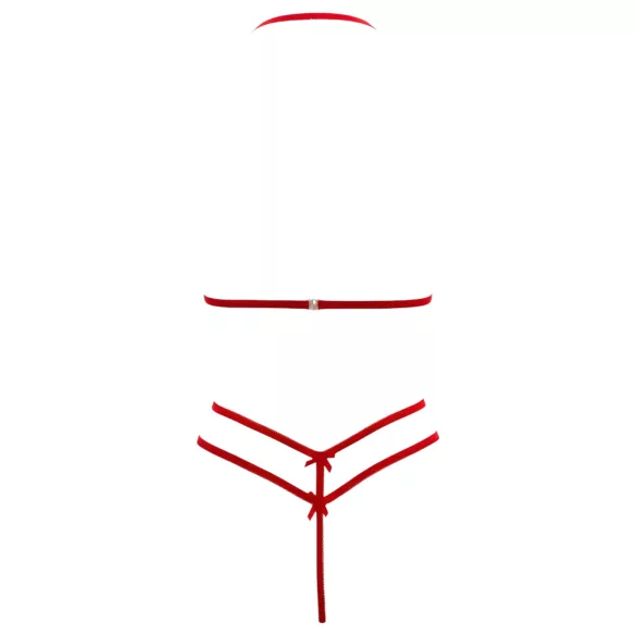 Cottelli - avatud pitsist rinnahoidja komplekt - punane - L