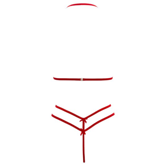 Cottelli - avatud pitsist rinnahoidja komplekt - punane - XL