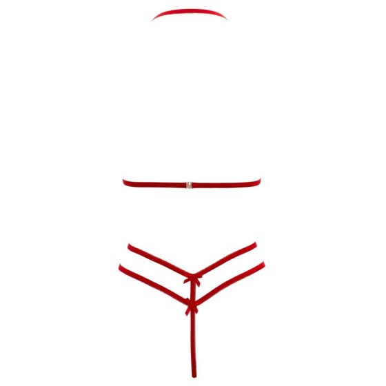 Cottelli - open lace bra set (red) - XL