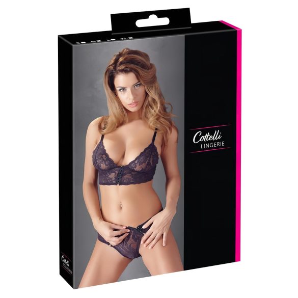 Cottelli - Lillad pitsist rinnahoidja komplekt koos lilledega - M
