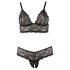 Cottelli Plus Size - pitsiline rinnahoidja komplekt (must) - XXXL