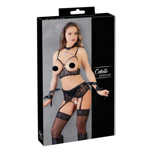 Cottelli Bondage - pitsist aluspesu komplekt (5-osaline) - L