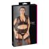 Cottelli Pluss-suurus - kivis pitsinine komplekt (must) - 3XL