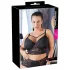 Cottelli Plus Size - rihma-pitsiga rinnahoidja (must)
