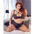 / Cottelli Plus Size - ristrihmaga rinnahoidja ja aluspüksid (must)