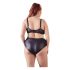 / Cottelli Plus Size - ristrihmaga rinnahoidja ja aluspüksid (must)