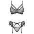 Obsessive 818-SEG-1 - rhinestone pesukomplekt (must) - L/XL