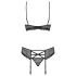 Obsessive 818-SEG-1 - rhinestone pesukomplekt (must) - L/XL