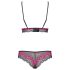 Obsessive Tulia - pitsist pesukomplekt (must-roosa) - L/XL