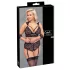 Cottelli Bondage Plus Size - pitsist rinnahoidja komplekt (must) - 3XL