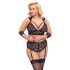 Cottelli Bondage pluss-suurus pitsist rinnahoidjakomplekt (must) - 3XL