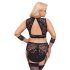 Cottelli Bondage pluss-suurus pitsist rinnahoidjakomplekt (must) - 3XL