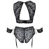 Cottelli Bondage pluss-suurus pitsist rinnahoidjakomplekt (must) - 3XL