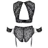Cottelli Bondage Plus Size - pitsist rinnahoidja komplekt (must) - 3XL