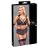 Cottelli Bondage pluss-suurus pitsist rinnahoidjakomplekt (must) - 4XL