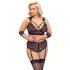 Cottelli Bondage Plus Size - pitsist rinnahoidja komplekt (must) - 4XL