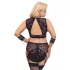 Cottelli Bondage Plus Size - pitsist rinnahoidja komplekt (must) - 4XL