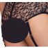 Cottelli Bondage pluss-suurus pitsist rinnahoidjakomplekt (must) - 4XL