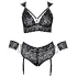 Cottelli Bondage Plus Size - pitsist rinnahoidja komplekt (must) - 4XL