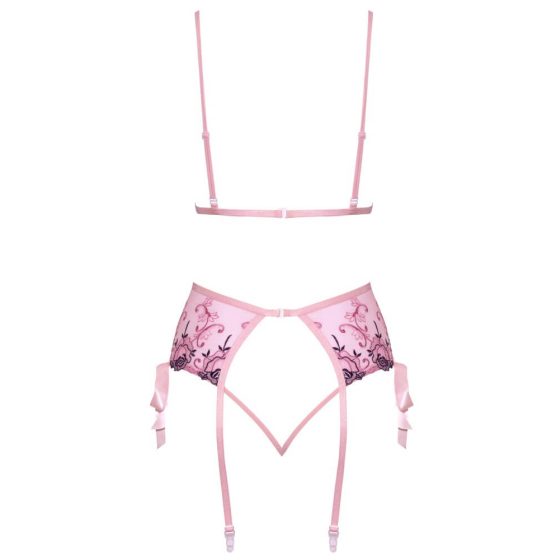 Kissable - rose embroidery lingerie set (pink)