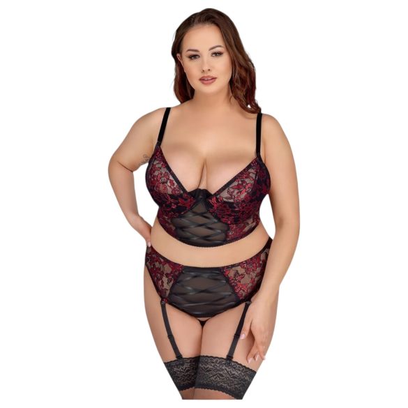 Cottelli Plus Size – rinnahoiakomplekt (punane) - 90C/XL