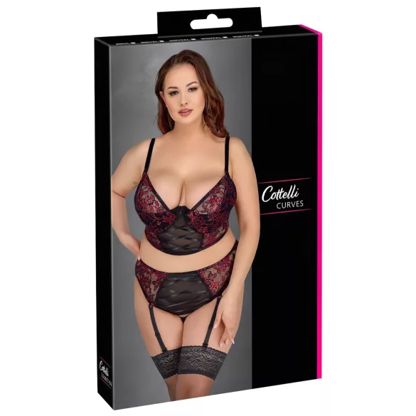 Cottelli Plus Size - pesukomplekt suur suurus - punane - 90C/XL