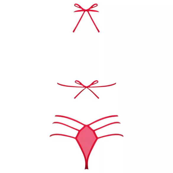 Obsessive Giftella - pesukomplekt paelaga - punane