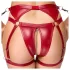 Cottelli Bondage - punane läikiv rinnahoidja ja käeraudade komplekt - L