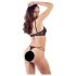 Cottelli - rihmade, rõngastega rinnahoidja ja stringid (must) - 85C/L