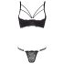 Cottelli - rihmade, rõngastega rinnahoidja ja stringid (must) - 85C/L