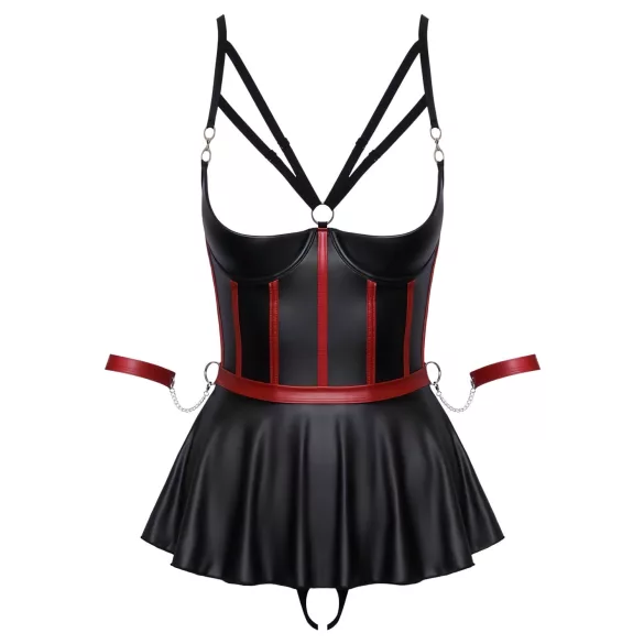 Cottelli Bondage - läikiv komplekt ja käerauad - must