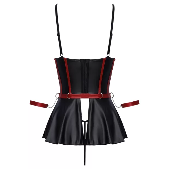 Cottelli Bondage - läikiv komplekt ja käerauad - must - 85B/L