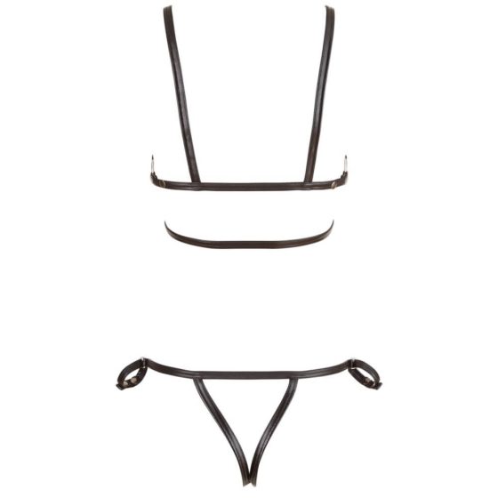 Cottelli Bondage - shiny ornament body harness bikini (black) - XL
