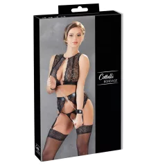   Cottelli Bondage - pitsiline pesukomplekt + käerauad (4-osaline)
